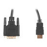 Lanberg HDMI to DVI-D Cable Dual Link with Gold-Plated 4K Connectors | CA-HDDV-20CU-0018-BK | HDMI to DVI-D | 1.8 m