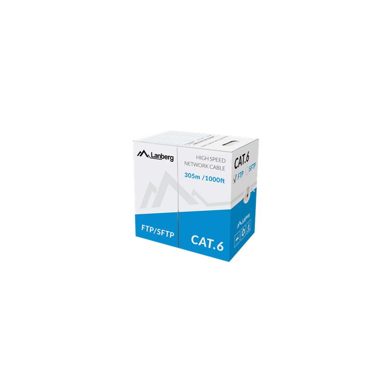 Lanberg LAN Cable Cat.6 FTP, Solid CU Grey CPR + Fluke Passed | LCF6-11CU-0305-S | 305 m