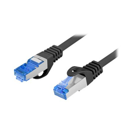 Lanberg Patchcord Cat.6A S/FTP LSZH CCA Black Fluke Passed | PCF6A-10CC-0050-BK | 0.5 m