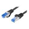 Lanberg Patchcord Cat.6A S/FTP LSZH CCA Black Fluke Passed | PCF6A-10CC-0050-BK | 0.5 m