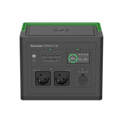 Schneider Electric OffGrid Portable Power Station 730, 738Wh Lithium-ion, LCD, 2 CEE 7/3 Schuko outlets, Sinewave, 3 USB-A, 2 US