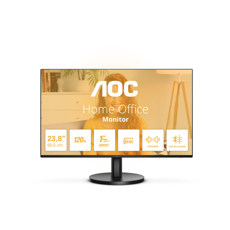 AOC | 24B3QA2 | 24 " | IPS | FHD | 16:9 | 120 Hz | 1 ms | 1920 x 1080 pixels | 300 cd/m | HDMI ports quantity 1 | Black