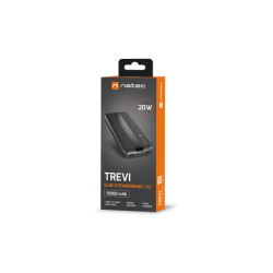 Natec Power Bank | Trevi Slim Q V2 | 10000 mAh | Black