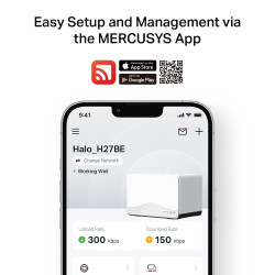 Mercusys BE3600 Whole Home Mesh Wi-Fi 7 System | Halo H27BE (2-pack) | 802.11ax | Ethernet LAN (RJ-45) ports 1 | Mesh Support Ye