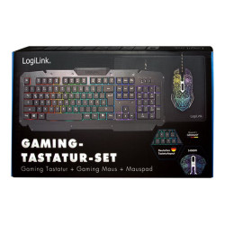 Logilink | Gaming-Set, keyboard, mouse and mouspad | ID0185 | Metal | Keyboard, Mouse and Pad Set | Wired | Mouse included | DE 