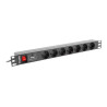 Lanberg | Power Distribution unit (PDU) 19" 1U 10A 2M 7X Schuko Outlets | PDU-07F-0200-IEC-BK