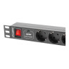 Lanberg | Power Distribution unit (PDU) 19" 1U 10A 2M 7X Schuko Outlets | PDU-07F-0200-IEC-BK