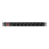 Lanberg Power Distribution unit (PDU) 19" 1U 16A 2m 8X Schuko oulets | PDU-08F-0200-BK