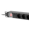 Lanberg Power Distribution unit (PDU) 19" 1U 16A 2m 8X Schuko oulets | PDU-08F-0200-BK