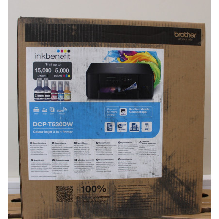 SALE OUT. Brother DCP-T530DW 3-in-1 Wireless Inkjet Printer | Brother DCP-T530DW | Inkjet | Colour | A4 | Wi-Fi | Black | DAMAGE