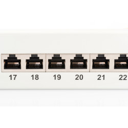 Digitus | Patch Panel | DN-91624S | White | Category: CAT 6 Ports: 24 x RJ45 Retention strength: 7.7 kg Insertion force: 30N max