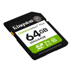 Kingston Canvas Select Plus | 64 GB | SD | Flash memory class Class 10, UHS-I, U1/U3, Video Class 10/30