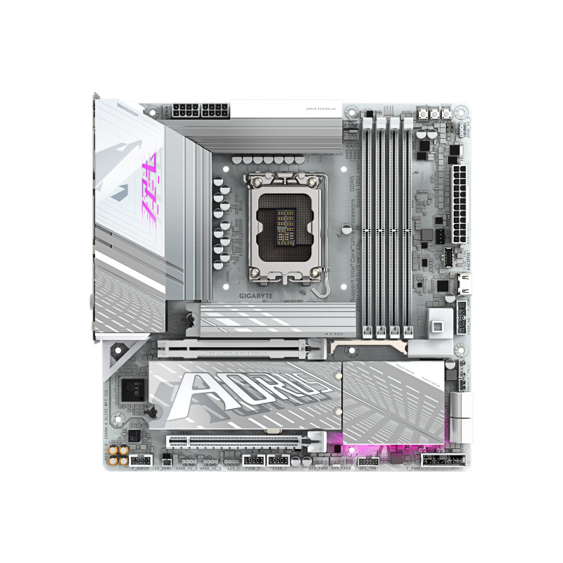 Gigabyte Z890M A ELITE WF7 ICE | Processor family Intel | Processor socket LGA1851 | DDR5 | Supported hard disk drive interfaces