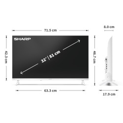 Sharp | 32HF2265EW | 32 | Smart TV | Google TV | White