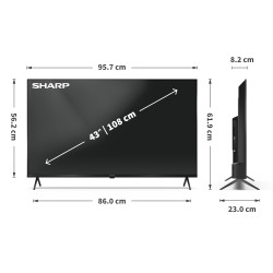 Sharp | 43HL4265E | 43 | Smart TV | Google TV | UHD | Black