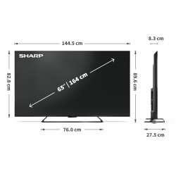 Sharp | 65HR7265E | 65 | Smart TV | Google TV | Black