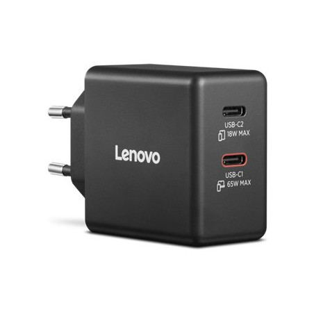 Lenovo Dual USB-C 65W GaN Charger - EU | USB-C | Charger