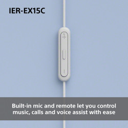 Sony Earbuds | IER EX15C | Wired | In-ear | Microphone | White