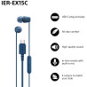 Sony Earbuds | IER EX15C | Wired | In-ear | Microphone | Blue