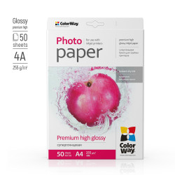 ColorWay Photo Paper, 50 sheets | 255 g/m | A4 | Premium High Glossy