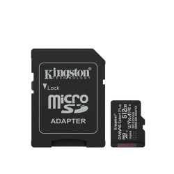 Kingston Canvas Select Plus | 512 GB | microSD | Flash memory class Class 10, UHS-I, U1/U3, video class 10/30, A1