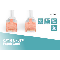 Digitus CAT 6 U/UTP | Patch cord | Length 10 m | Grey