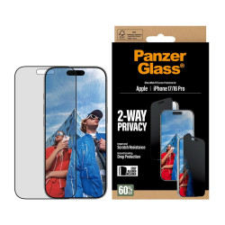 PanzerGlass Screen protector | Apple | iPhone 17/iPhone 16 Pro | Tempered Glass | Transparent | Ultra-Wide Fit w. EasyAligner