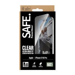 PanzerGlass Screen protector | Apple | iPhone 16 Pro/iPhone 17 | Transparent | Ultra-Wide Fit w. EasyAligner