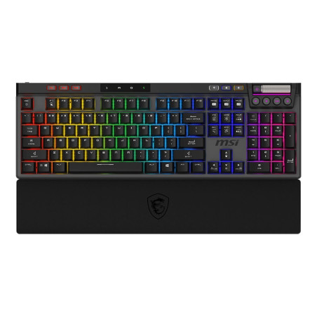 MSI STRIKE PRO WIRELESS | Gaming keyboard | Wireless | US | Black | 2.4 GHz Wireless, Bluetooth, USB 2.0 | Kailh Midnight Pro Si