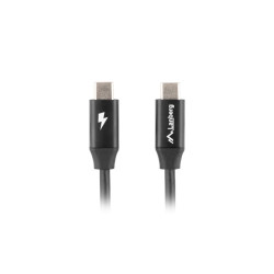 Lanberg USB-C 2.0 Cable, Quick Charge 4.0 | CA-CMCM-40CU-0018-BK | USB Type-C to USB Type-C | 1.8 m