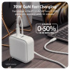 Hyper HyperJuice 70W USB-C GaN Travel Charger, White | HJ1003WHWWGL