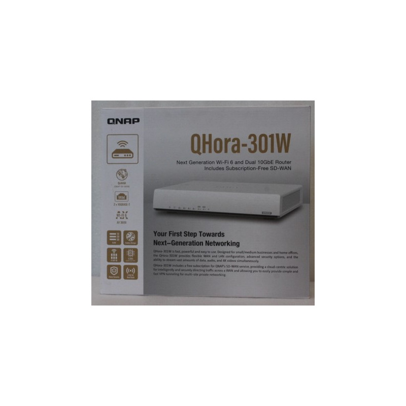 SALE OUT. QNAP QHora-301W WiFi 6 up to 3.5Gbps Speed AX optimized Quad-Core Processor 4x4 MU-MIMO & OFDMA 2* 10GbE (Multi-Gig) W