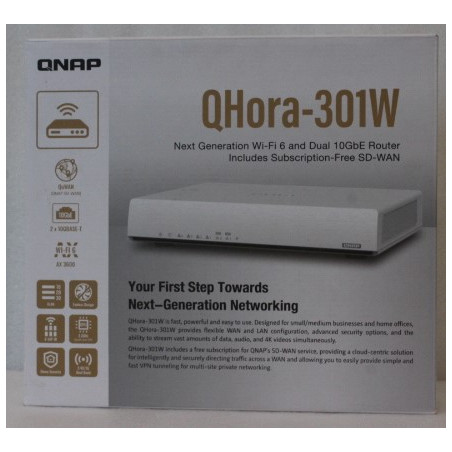 SALE OUT. QNAP QHora-301W WiFi 6 up to 3.5Gbps Speed AX optimized Quad-Core Processor 4x4 MU-MIMO & OFDMA 2* 10GbE (Multi-Gig) W
