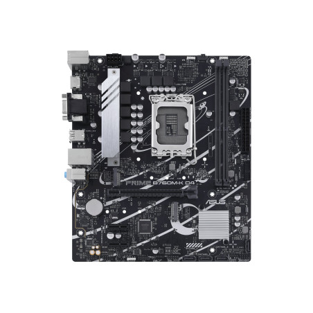 Asus PRIME B760M-K D4 Processor family Intel Processor socket LGA1700 DDR4 DIMM Memory slots 2 Supported hard disk drive interfa