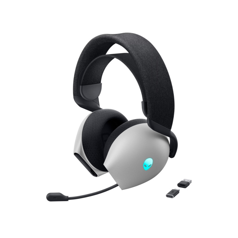 Dell Gaming Headset | Alienware Tri Mode AW725H | Bluetooth | Over-Ear | Microphone | Noise canceling | Wireless | Lunar Light