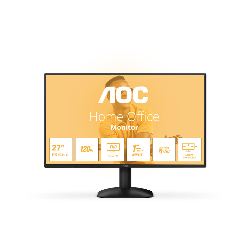 AOC | 27B31H | 27 " | IPS | FHD | 16:9 | 120 Hz | 1 ms | 1920 x 1080 pixels | 300 cd/m | HDMI ports quantity 1 | Black