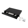 Lanberg Rackmount 19" 1U Fiber Patch panel 24xSC Simplex/24XLC Duplex Black with Accessories | FOP1-24SS-LDB