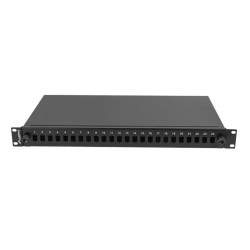 Lanberg Rackmount 19" 1U Fiber Patch panel 24xSC Simplex/24XLC Duplex Black with Accessories | FOP1-24SS-LDB