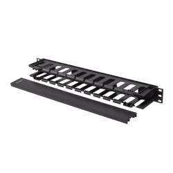 Lanberg 19" Cable managmement 1U, Type A, Plastic | AK-1703-B | Black