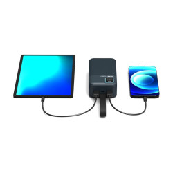 PORT CONNECT External USB-C battery integrated lamp | 30000 mAh | Blue