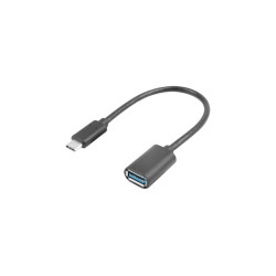 Lanberg Adapter Cable USB-C(M) 3.1 - USB-A(F) 15 cm, Black | AD-UC-UA-04