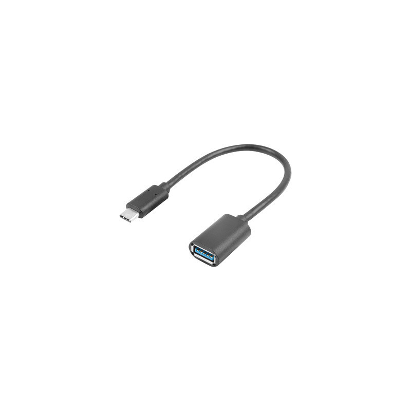 Lanberg Adapter Cable USB-C(M) 3.1 - USB-A(F) 15 cm, Black | AD-UC-UA-04