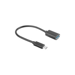 Lanberg Adapter Cable USB-C(M) 3.1 - USB-A(F) 15 cm, Black | AD-UC-UA-04