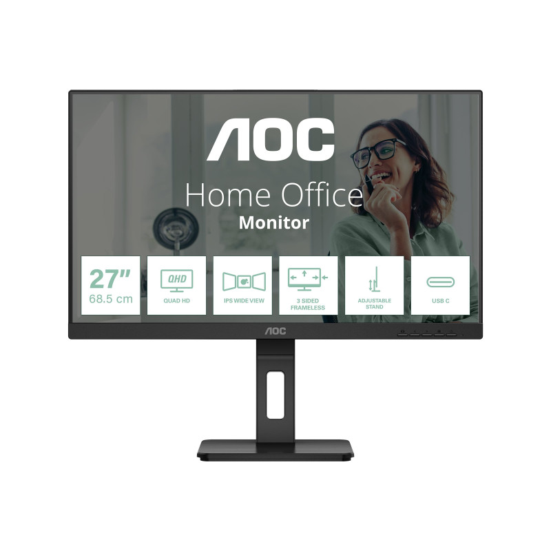 AOC Q27P3CV | 27 " | IPS | 100 Hz | 4 ms | 2560 x 1440 pixels | 350 cd/m | HDMI ports quantity 2 | Black
