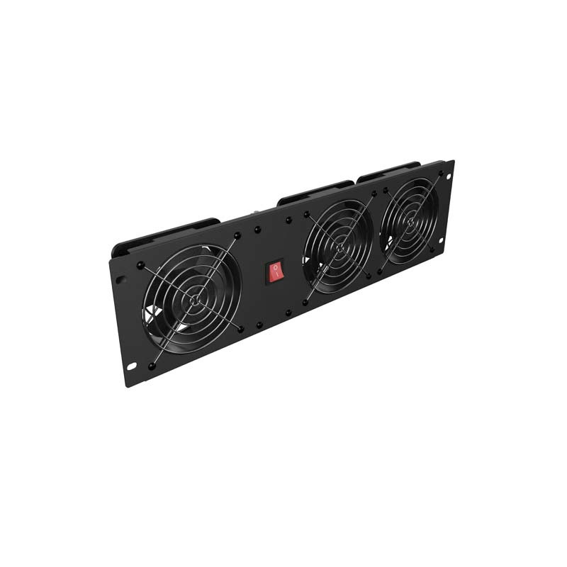 Lanberg Vertical Ventilation Panel 19" 3U for Rack three Fans 230V | AK-1506-B | Black