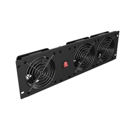 Lanberg Vertical Ventilation Panel 19" 3U for Rack three Fans 230V | AK-1506-B | Black