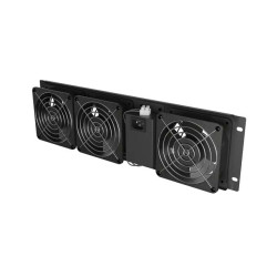 Lanberg Vertical Ventilation Panel 19" 3U for Rack three Fans 230V | AK-1506-B | Black