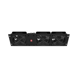 Lanberg Vertical Ventilation Panel 19" 3U for Rack three Fans 230V | AK-1506-B | Black