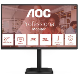 AOC Q27E4U | 27 " | IPS | QHD | 16:9 | 120 Hz | 4 ms | 2560 x 1440 pixels | 350 cd/m | HDMI ports quantity 1