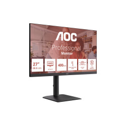 AOC U27E4CV | 27 " | IPS | UHD | 16:9 | 60 Hz | 4 ms | 3840 x 2160 pixels | 400 cd/m | HDMI ports quantity 2 | Black